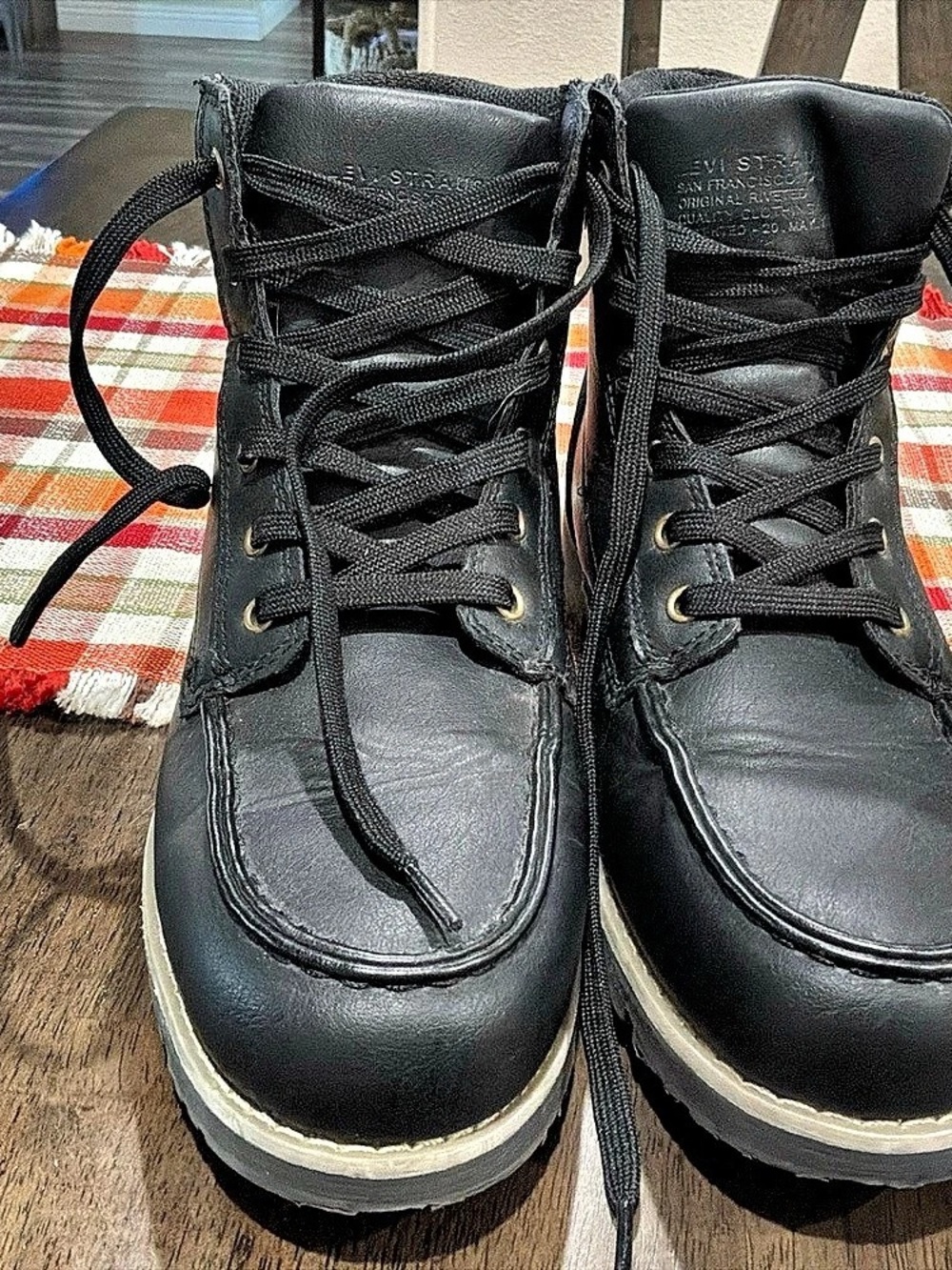 Levi's Dean Moc Toe Lace Up Ankle Rugged Boots Black US 9.5